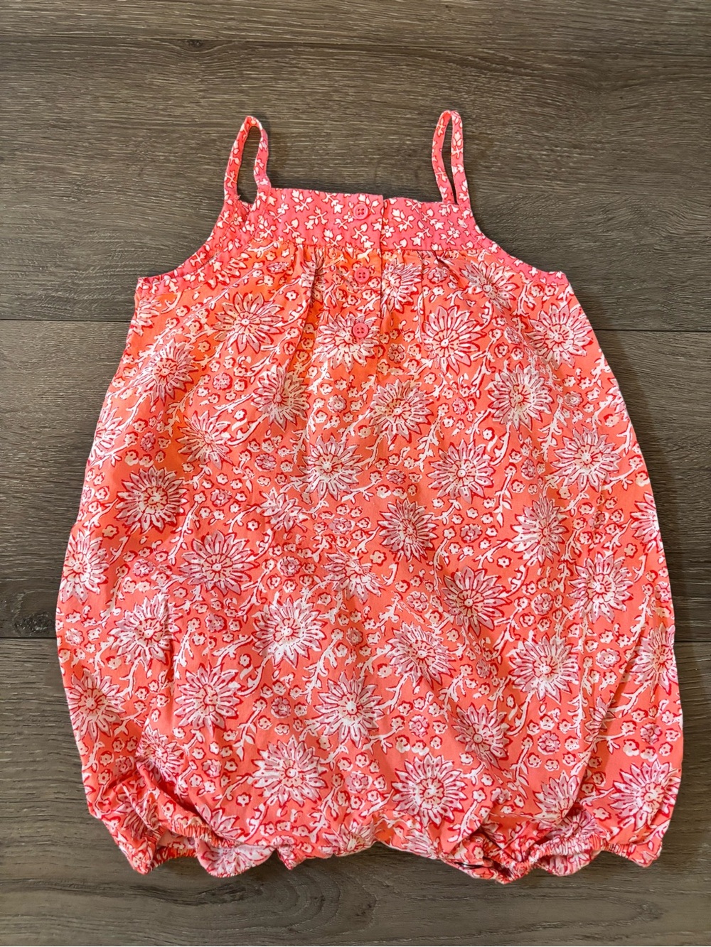 GAP Coral and White Floral Baby Romper